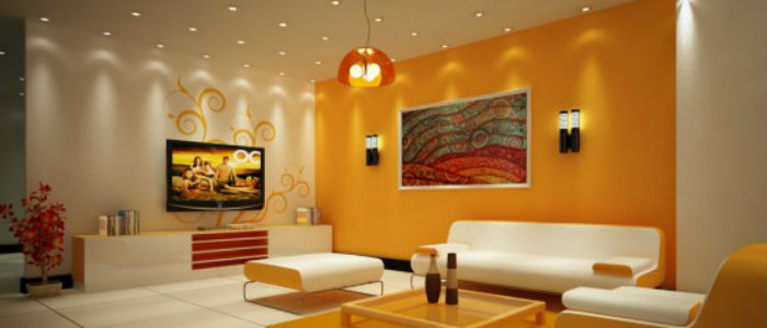 decoracion sala naranja, Colores para habitaciones